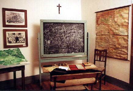 la lavagna e il banco scolastico